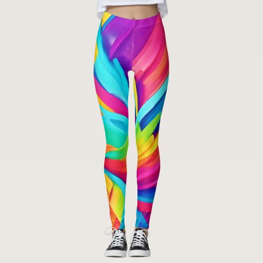 Levendige Abstracte vormen kunst Leggings (Voorkant)