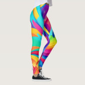 Levendige Abstracte vormen kunst Leggings (Rechts)