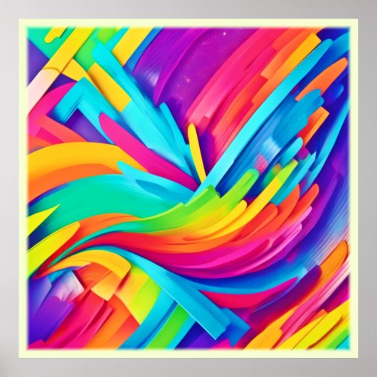Levendige Abstracte vormen kunst Poster (Voorkant)