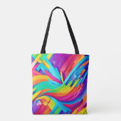 Levendige Abstracte vormen kunst Tote Bag (Achterkant)