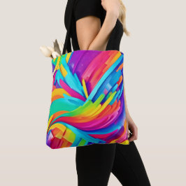 Levendige Abstracte vormen kunst Tote Bag