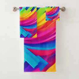 Levendige Abstracte Vormgeving Kunst Bad Handdoek