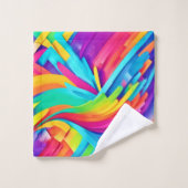 Levendige Abstracte Vormgeving Kunst Bad Handdoek (Wasdoekje)