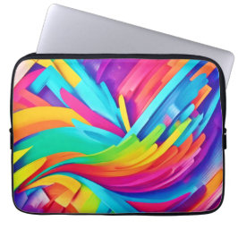 Levendige Abstracte Vormgeving Kunst Laptop Sleeve