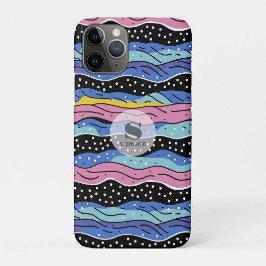 Levendige Abstracte Wavy lijnen met Polka Dots Case-Mate iPhone Case (Achterkant)
