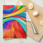 Levendige Abstracte wervelende kleurenkunst Theedoek (Quarter Fold)
