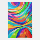 Levendige Abstracte wervelende kleurenkunst Theedoek (Verticaal)