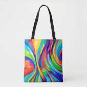 Levendige Abstracte wervelende kleurenkunst Tote Bag (Voorkant)