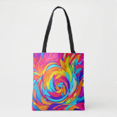 Levendige Abstracte Wervelende Kunst Tote Bag (Voorkant)