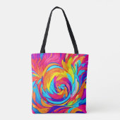 Levendige Abstracte Wervelende Kunst Tote Bag (Achterkant)