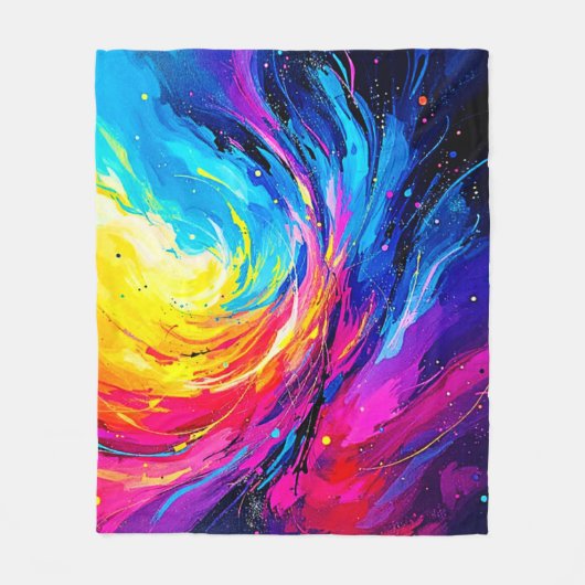 Levendige Abstracte werveling Fleece Deken (Voorkant)