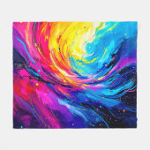 Levendige Abstracte werveling Fleece Deken (Voorkant (Horizontaal))