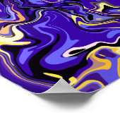 Levendige Abstracte werveling met Paarse, gele en  Poster (Hoek)
