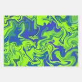 Levendige Abstracte wervelingen in groen en blauw Inpakpapier Vel (Voorkant 3)