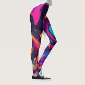 Levendige Abstracte wervelingen Leggings (Rechts)