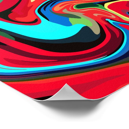 Levendige Abstracte wervelingen met rood, groen en Poster (Hoek)