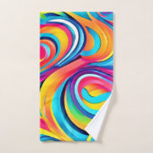 Levendige Abstracte wervelingen van kleur Bad Handdoek (Handdoek)