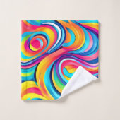 Levendige Abstracte wervelingen van kleur Bad Handdoek (Wasdoekje)