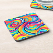 Levendige Abstracte wervelingen van kleur Bier Onderzetter (Linkerzijde)