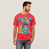 Levendige Abstracte wervelingen van kleur T-shirt (Voorkant volledig)