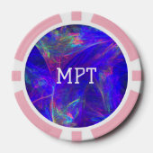 Levendige Abstracte wervelingen van roze Blues Gro Poker Chips (Voorkant)
