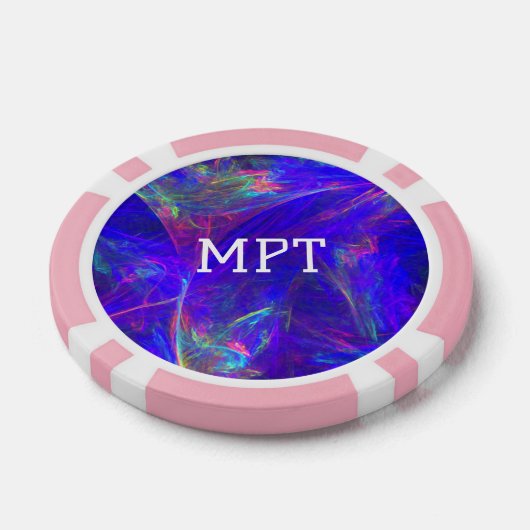 Levendige Abstracte wervelingen van roze Blues Gro Poker Chips (Enkel)