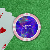 Levendige Abstracte wervelingen van roze Blues Gro Poker Chips