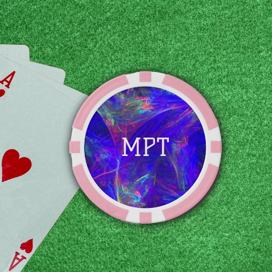 Levendige Abstracte wervelingen van roze Blues Gro Poker Chips