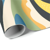 Levendige Abstracte wervelkunst Cadeaupapier (Rol Hoek)