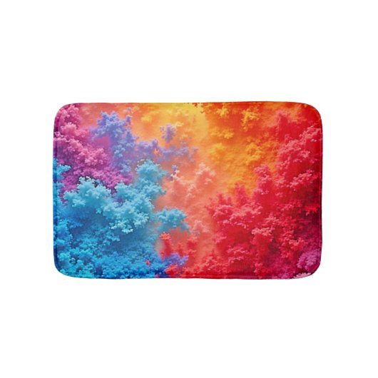 Levendige Abstracte Wolkenkleuren Badmat (Voorkant)