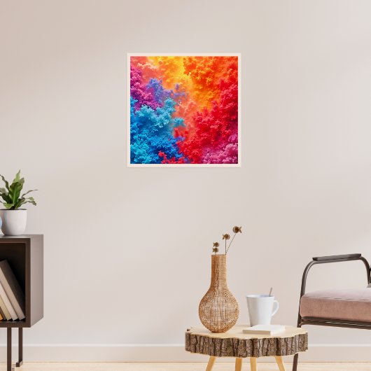 Levendige Abstracte Wolkenkleuren Poster (Woonkamer 3)