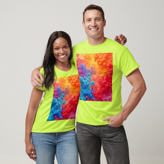Levendige Abstracte Wolkenkleuren T-shirt (Unisex)