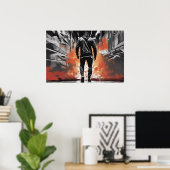 Levendige Abstracte Workout Home Gym Poster (Thuiskantoor)