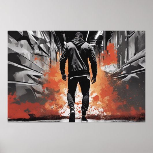 Levendige Abstracte Workout Home Gym Poster (Voorkant)