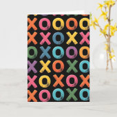 Levendige Abstracte Xo Kunstkaart Kaart (Gele Bloem)