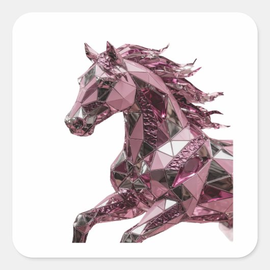 Levendige Abstracte Zilveren Sticker (Voorkant)