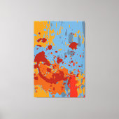 Levendige Abstracte zomerblauw-Oranje verfspetter Canvas Afdruk (Voorkant)