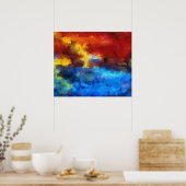 LEVENDIGE ABSTRACTE ZONSONDERGANG LANDSCHAPSKUNST POSTER (Keuken)