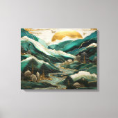 Levendige Abstracte zonsondergangkranen uitgerekt  Canvas Afdruk (Voorkant)