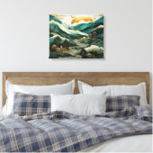 Levendige Abstracte zonsondergangkranen uitgerekt  Canvas Afdruk (Insitu (Slaapkamer))