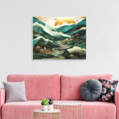 Levendige Abstracte zonsondergangkranen uitgerekt  Canvas Afdruk (Insitu (Woonkamer))