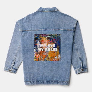 Levendige abstractie - Olieschilderchaos op het pa Denim Jacket