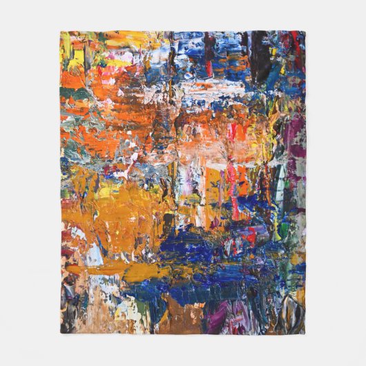 Levendige abstractie - Olieschilderchaos op het pa Fleece Deken (Voorkant)