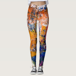 Levendige abstractie - Olieschilderchaos op het pa Leggings