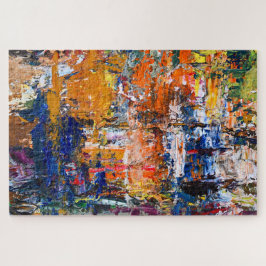 Levendige abstractie - Olieschilderchaos op het pa Legpuzzel