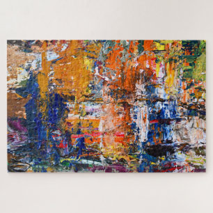 Levendige abstractie - Olieschilderchaos op het pa Legpuzzel