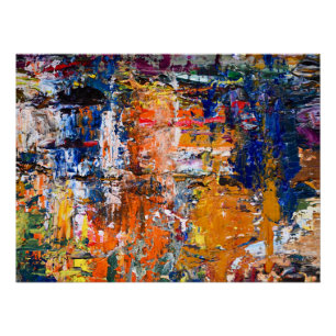 Levendige abstractie - Olieschilderchaos op het pa Perfect Poster