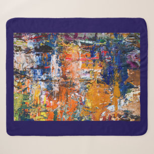 Levendige abstractie - Olieschilderchaos op het pa Sherpa Deken