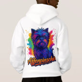 Levendige Affenpinscher Pop Kunstportret – Kleurri (Achterkant)