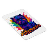 Levendige Affenpinscher Pop Kunstportret – Kleurri Magneet (Rechterzijde)